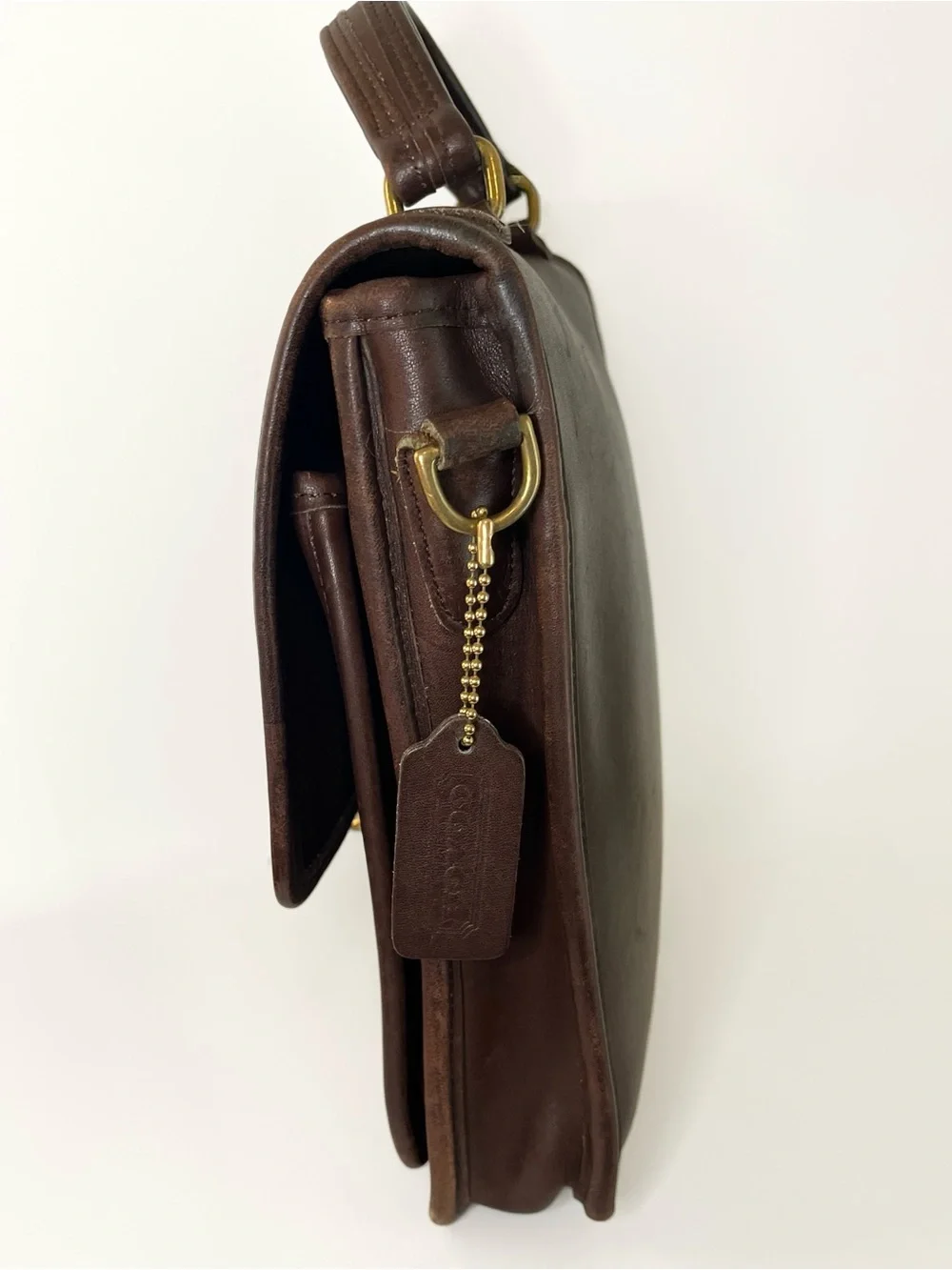 Vintage Leather Coach Station Bag 5130 Mahogany Brown Purse Handbag